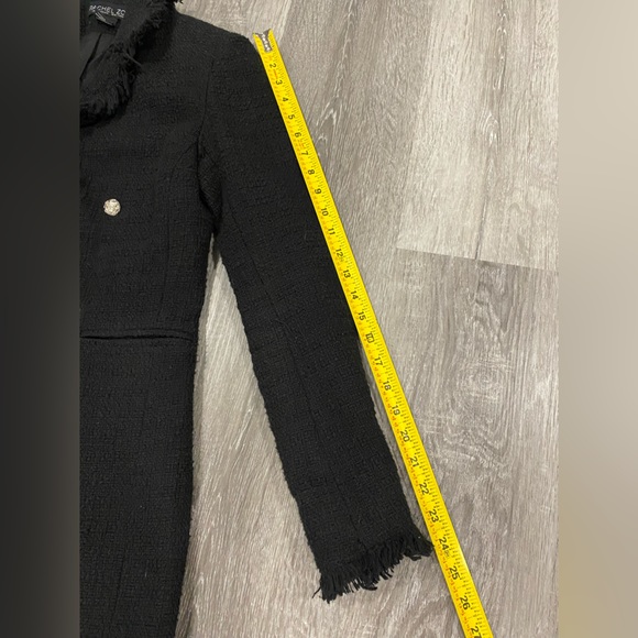 Rachel Zoe Black midi Tweed Blazer Coat Jacket size XS - Picture 7 of 9